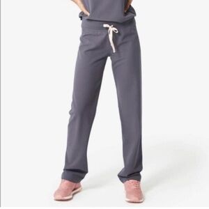 Figs Charcoal Livingston Pants Pink Tie Medium